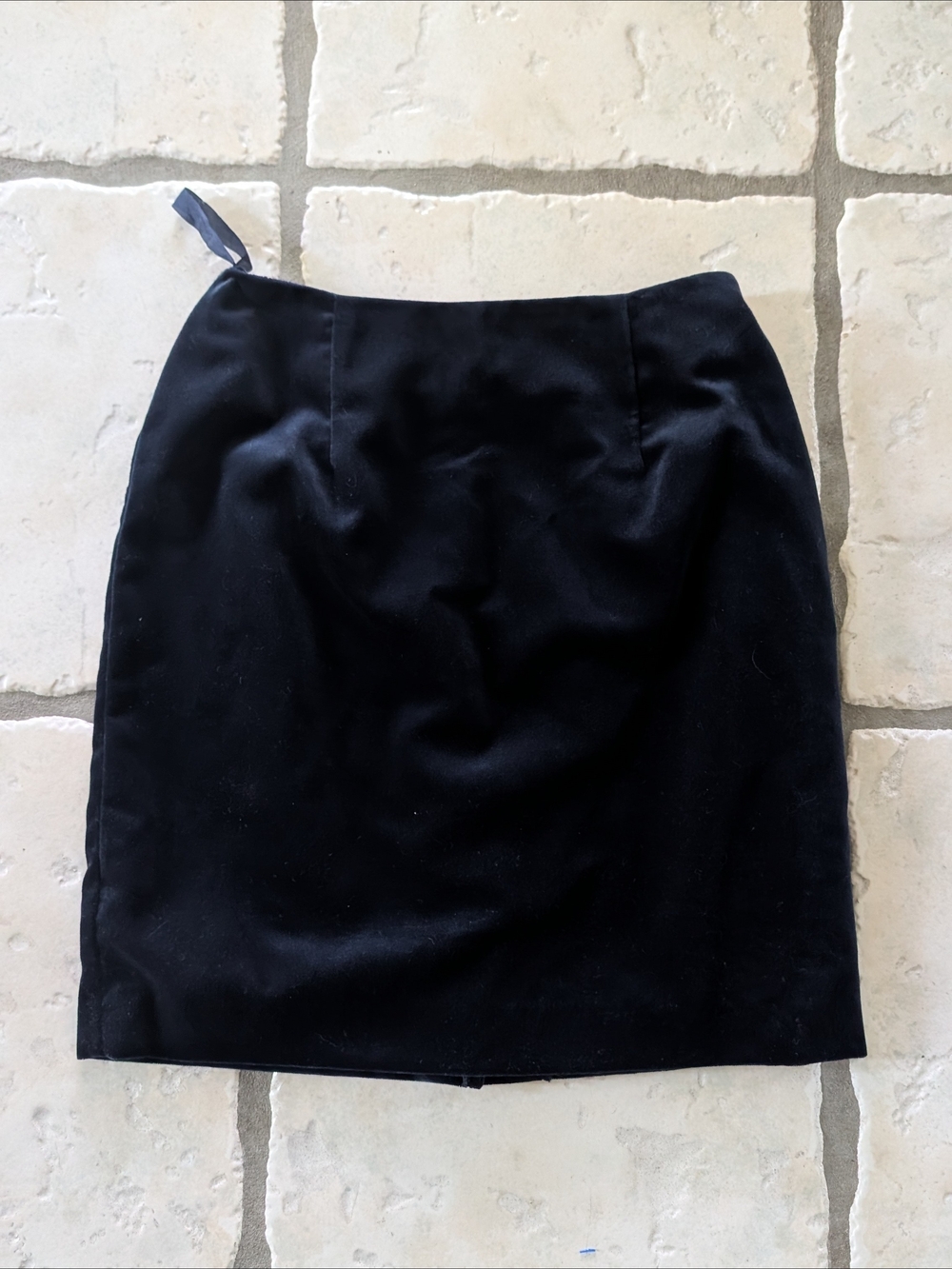 90s Vintage Velvet Dark Blue Mini Skirt